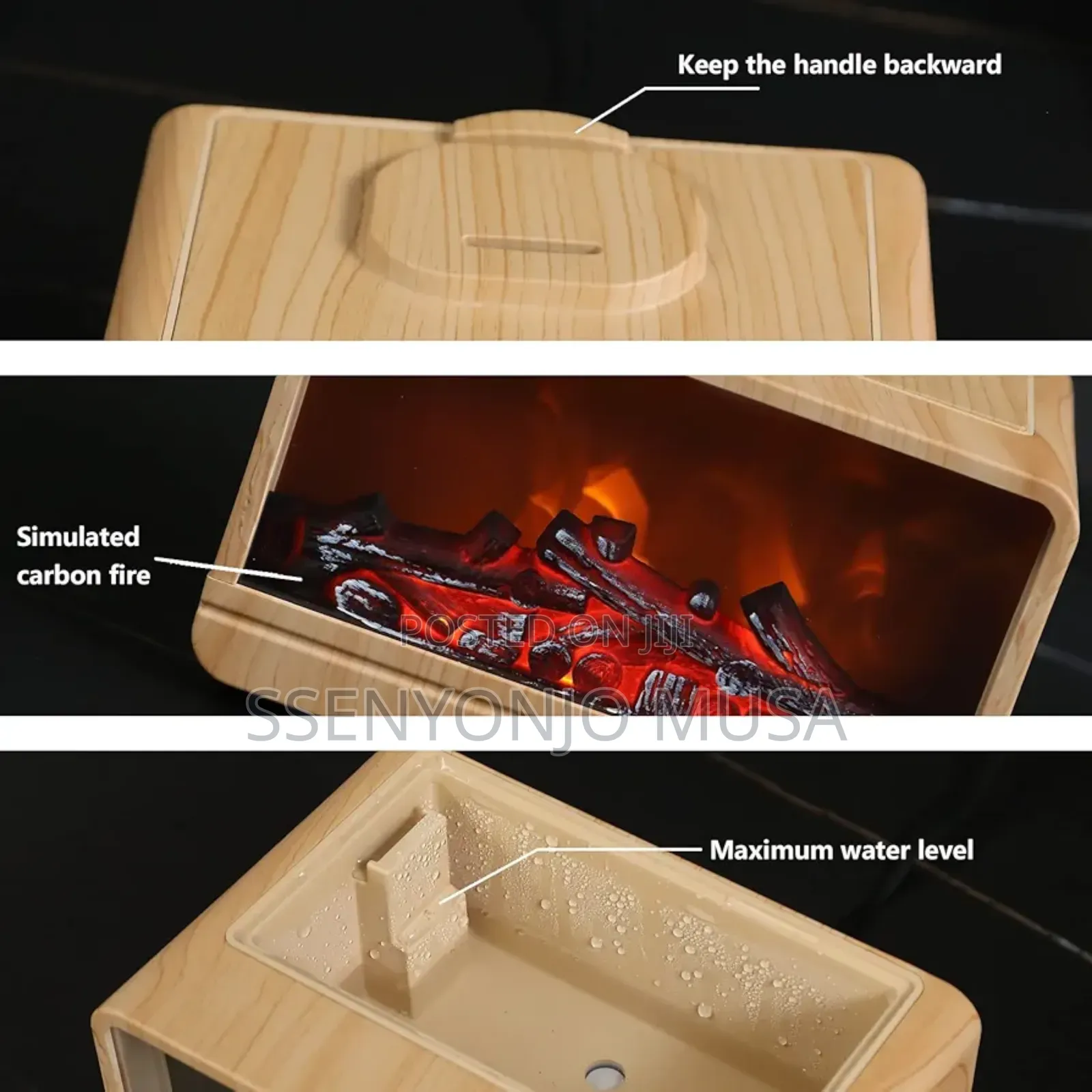 Fireplace Ultrasonic Humidifier - Essential Oil Diffuser-Flame