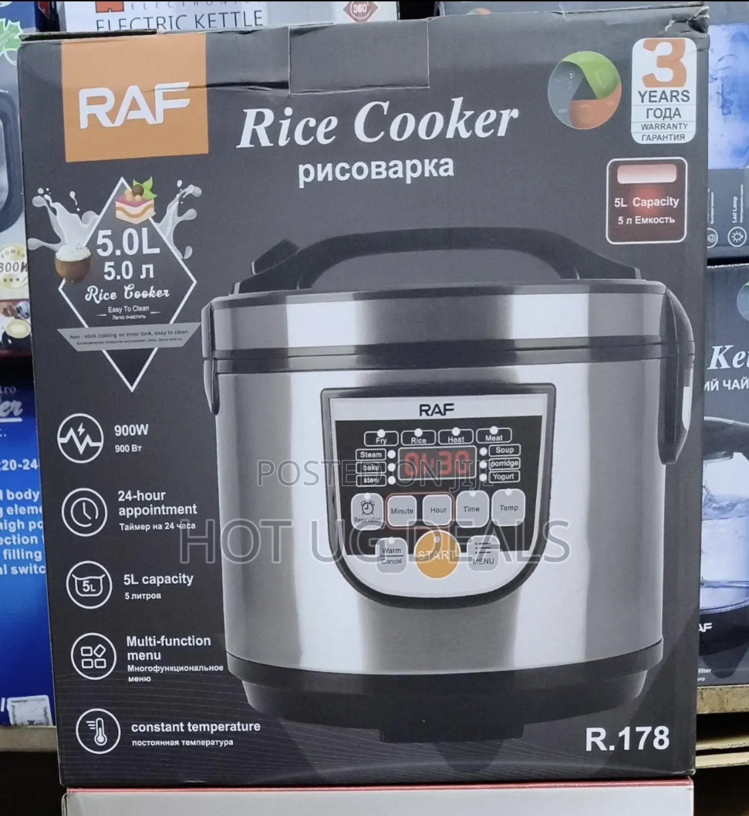 RAF 5L Electric Rice Cooker With 12 Programs Settings