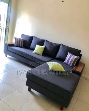 L Sofa Shaped With Gray in Color