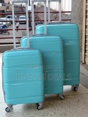 Set of 3pcs Rubber Waterproof Plastic Travel Bag - Black