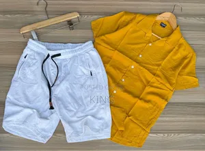 At Most White Short and Yellow Shirt