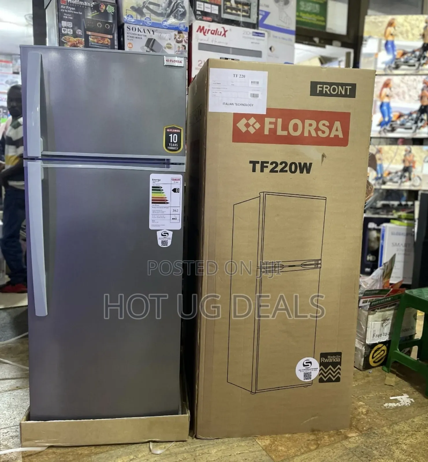 Florsa Double Door Refrigerator 220l - Silver