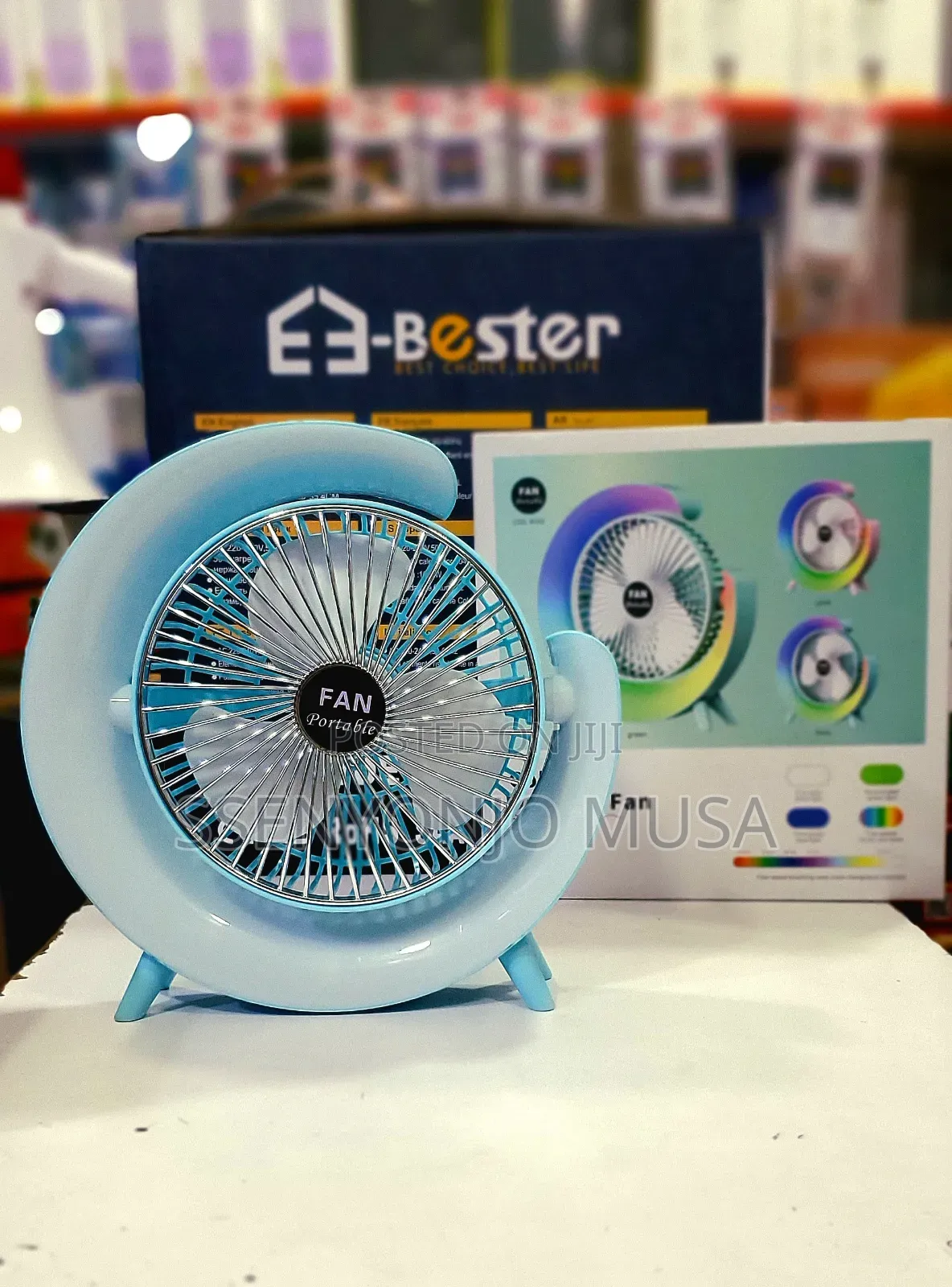 Usb Desk Fan- Silent,Powerful, Rechargeable With Led Light