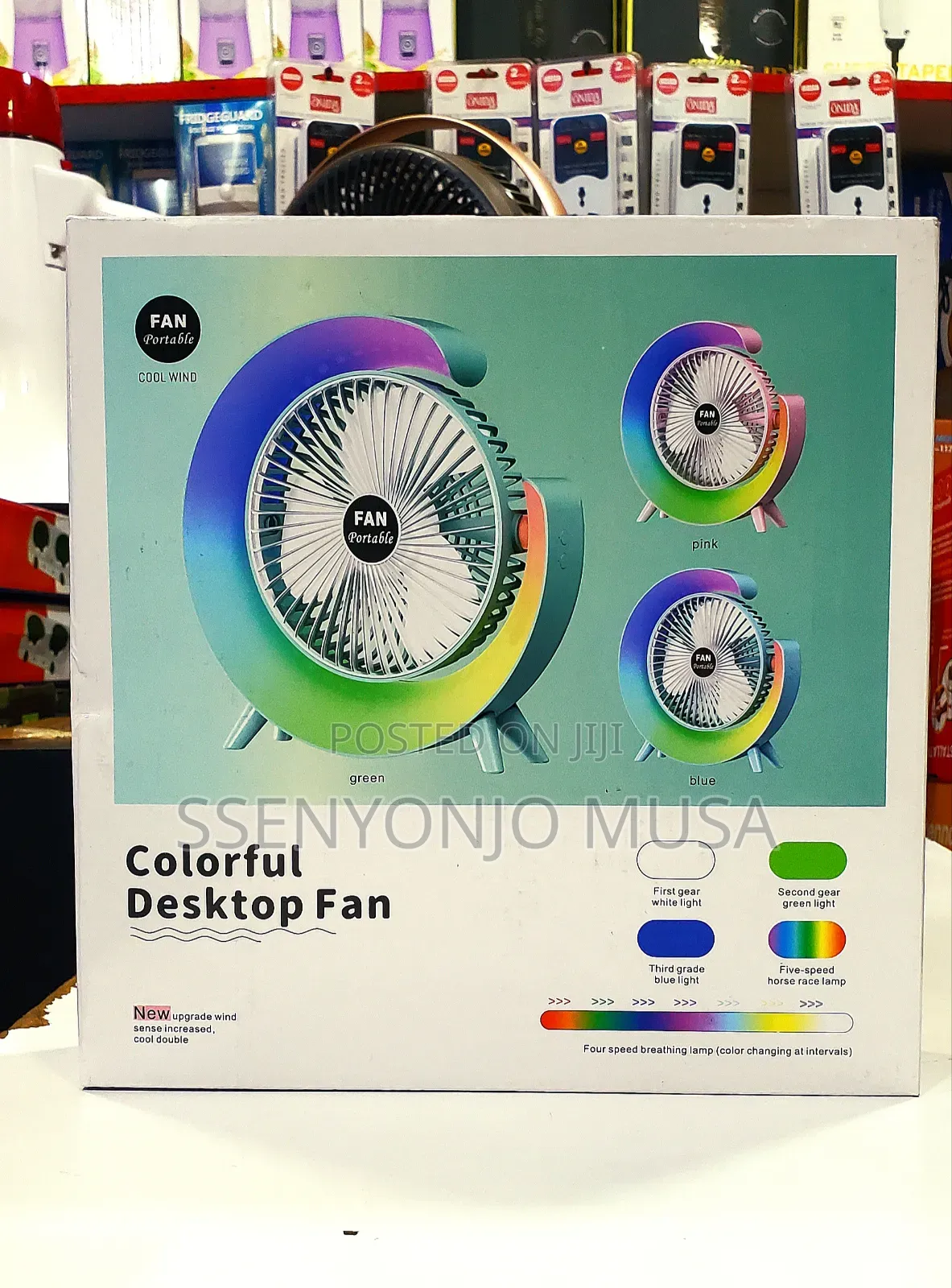 Usb Desk Fan- Silent,Powerful, Rechargeable With Led Light