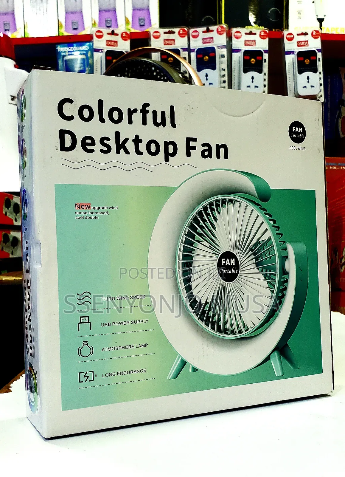 Usb Desk Fan- Silent,Powerful, Rechargeable With Led Light