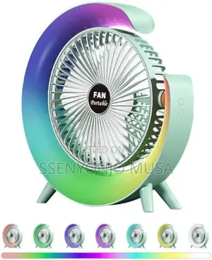 Usb Desk Fan- Silent,Powerful, Rechargeable With Led Light