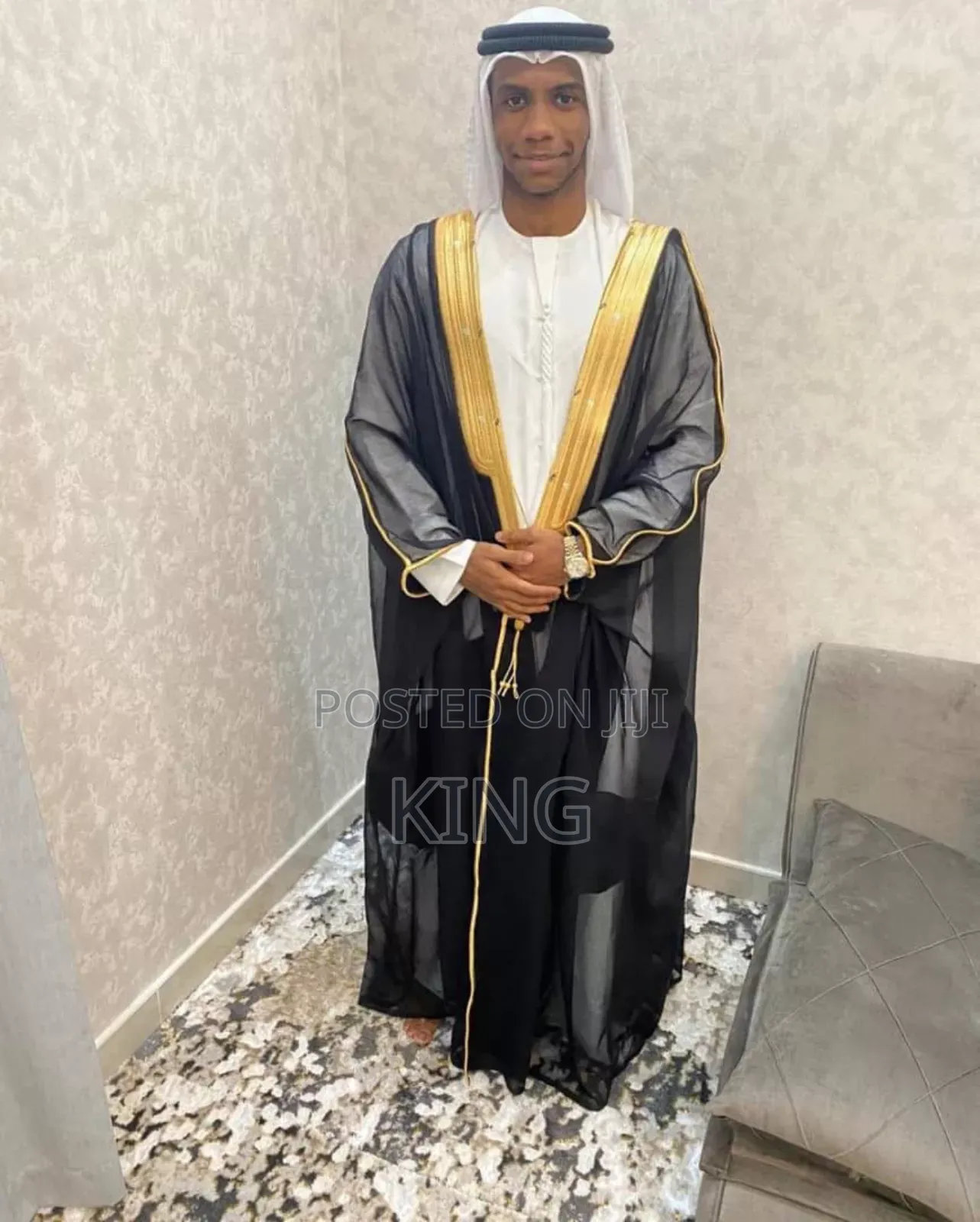 Black White Kanzu Black Jubba