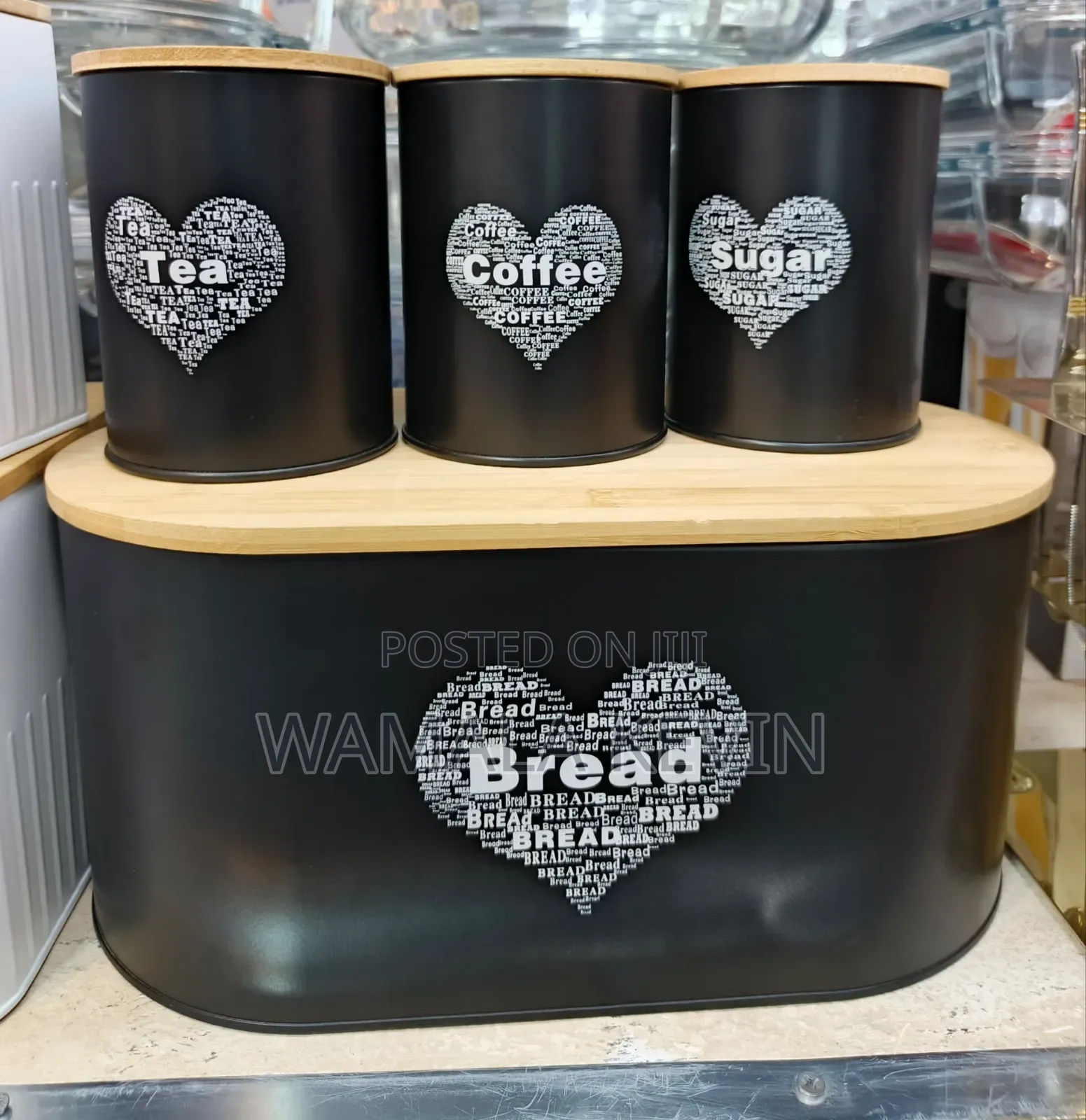 Bread Bin With a Wooden Lid