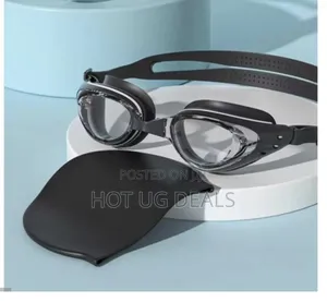 Adult Unisex Swimming Goggles And Cap - Multicolor