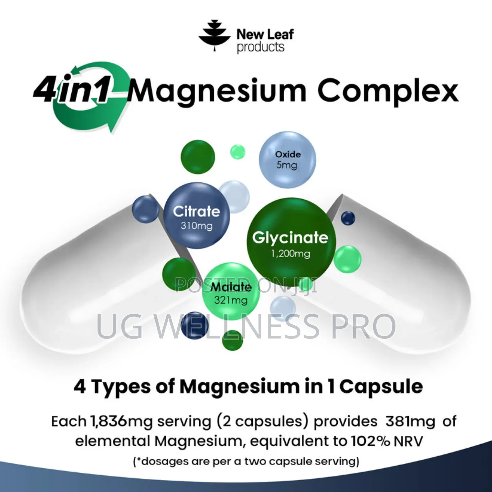 Magnesium Complex Glycinate, Citrate, Malate, Oxide 2 Months
