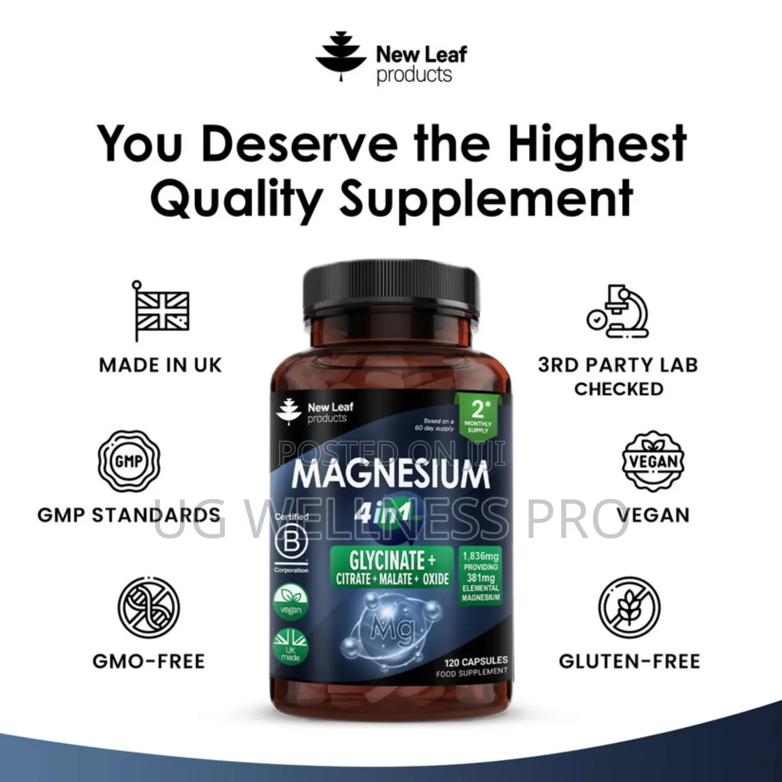 Magnesium Complex Glycinate, Citrate, Malate, Oxide 2 Months