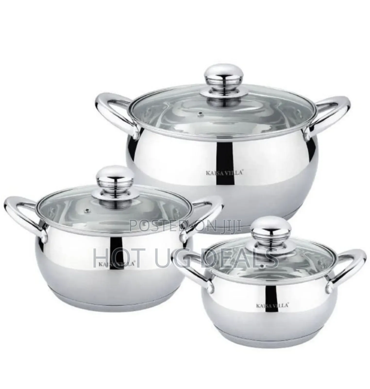 3pcs Kaisa Villa Stainless Steel Cookware Set Cooking Pots