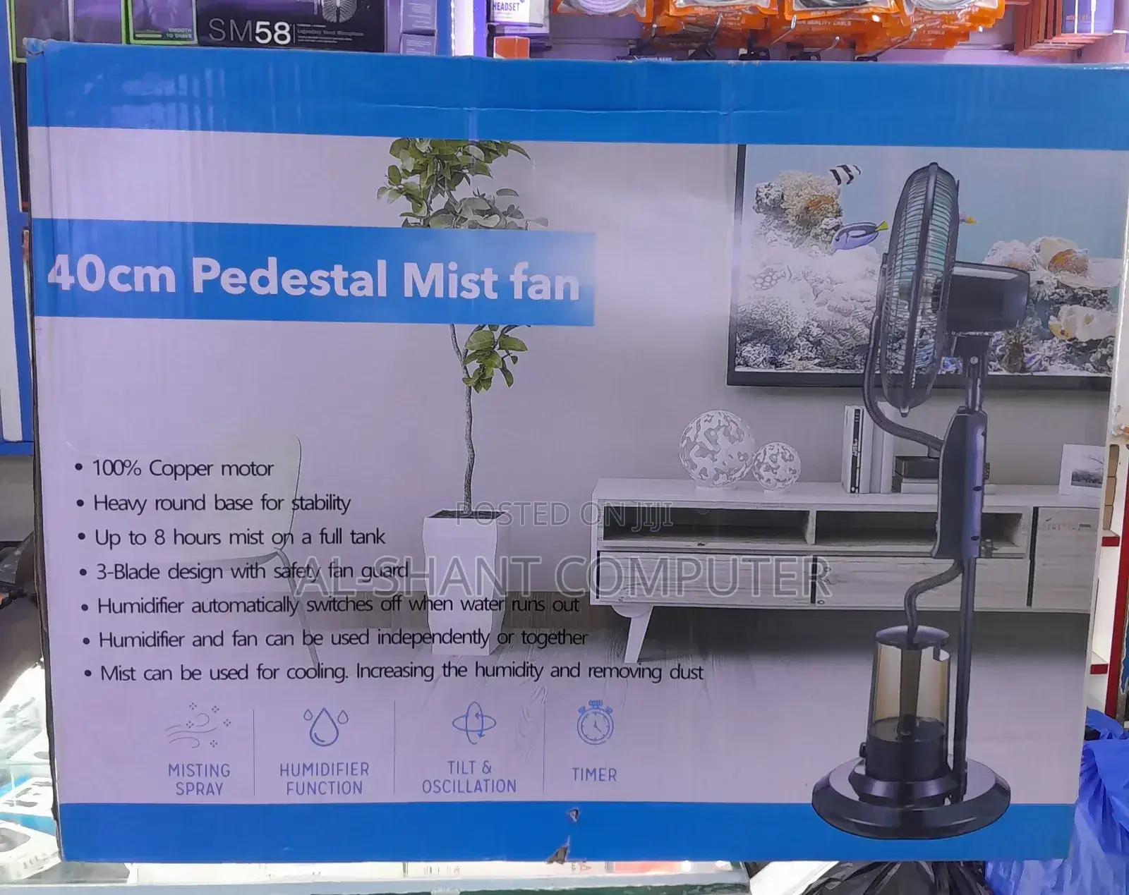 Mist Fan/Pedestal 40cm Mist Fan
