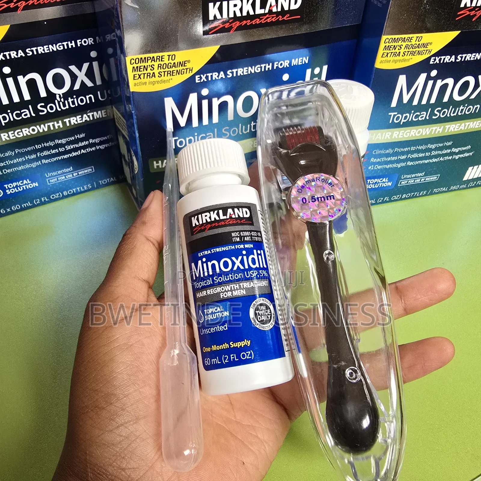5% Kirkland Minoxidil Solution Derma Roller Set in Kampala