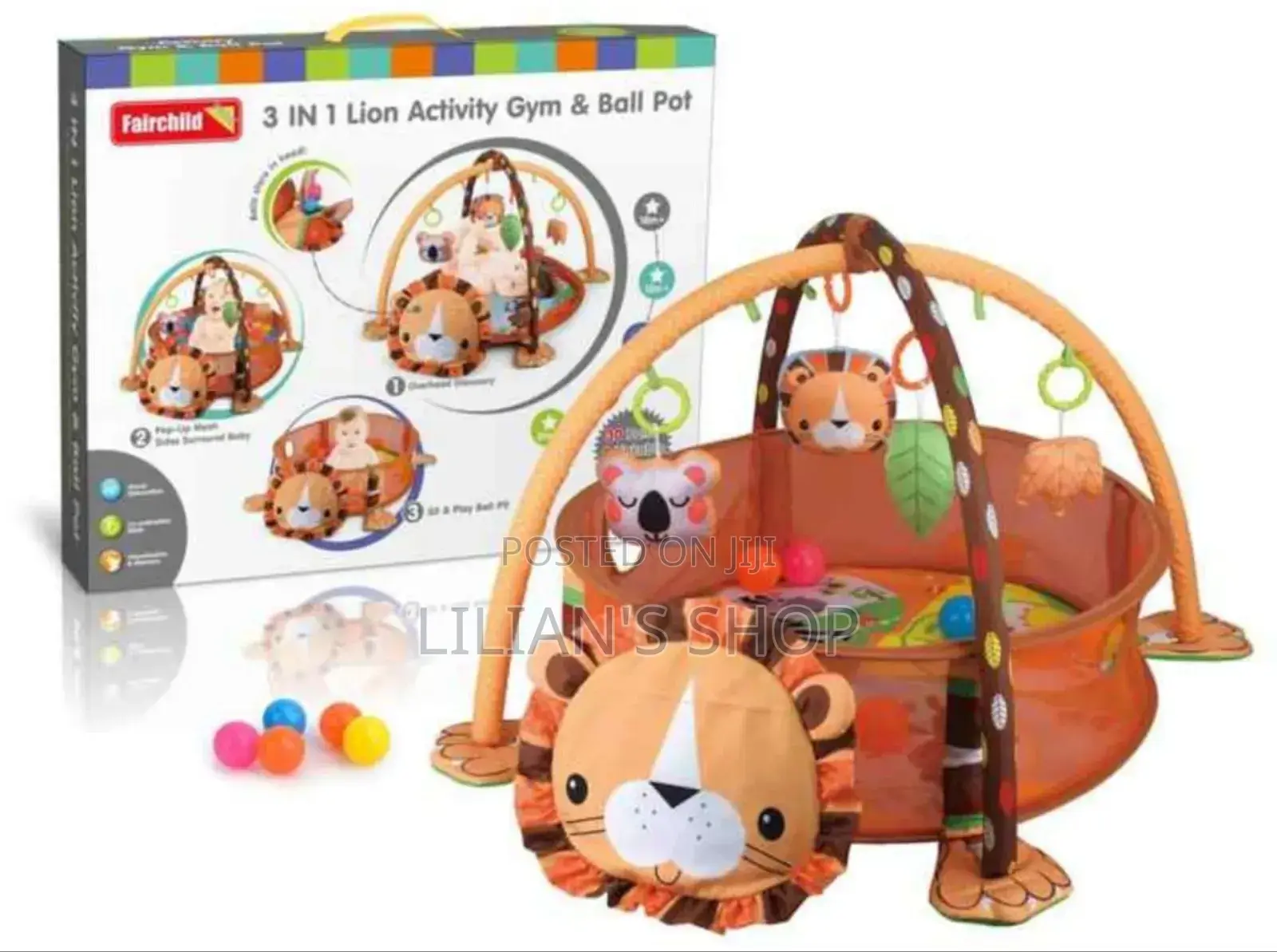3 in 1 Lion Activity Gym and Ball Pit
