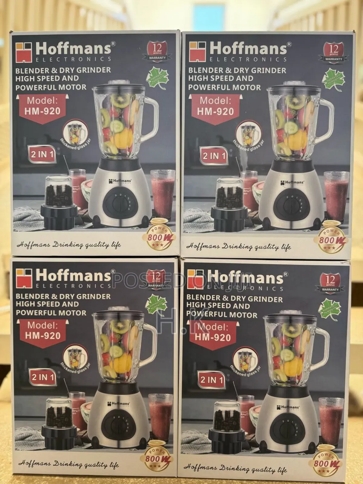 Hoffmans Brand Blender and Dry Grinder, Model HM-920.