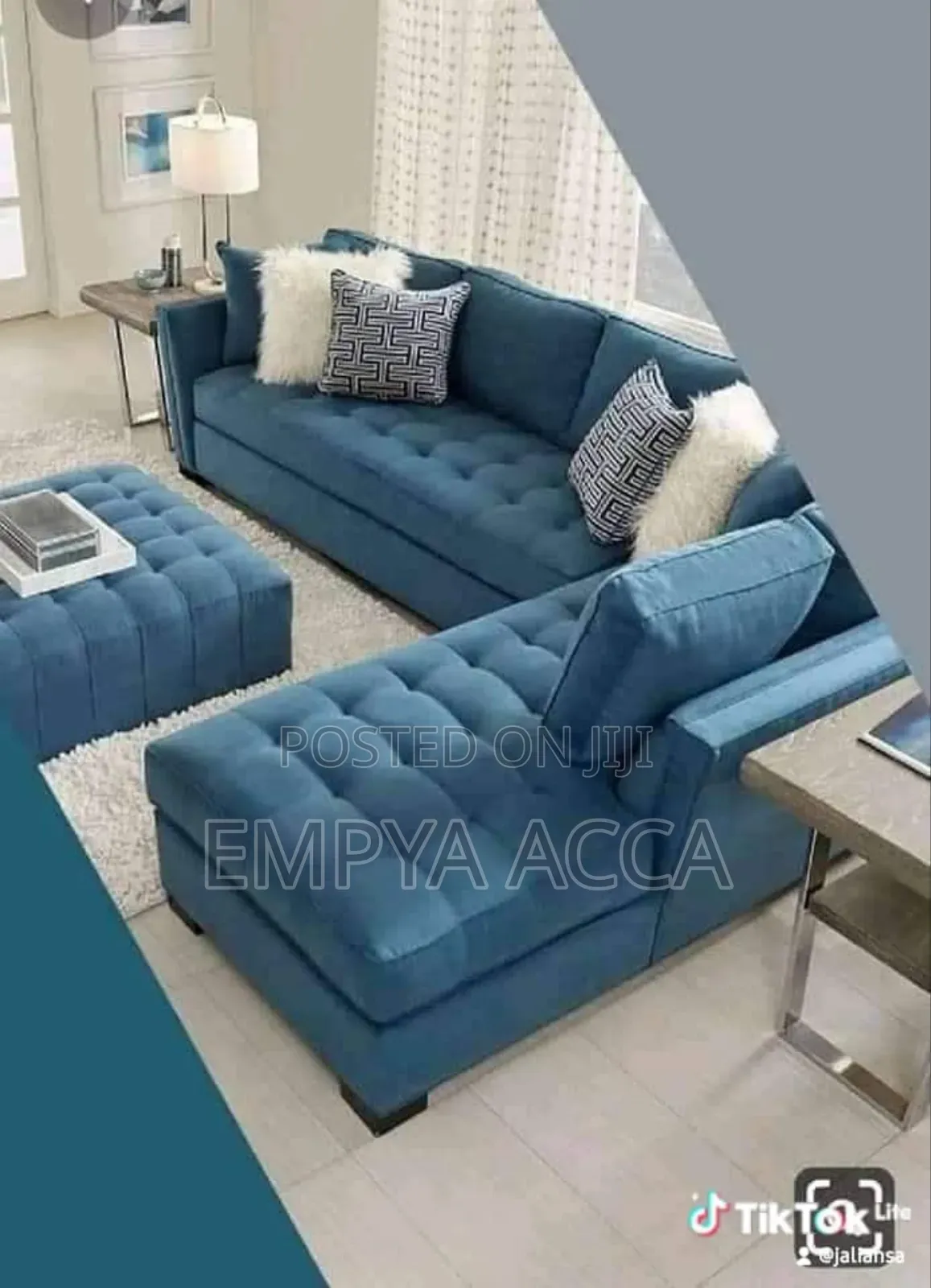 Pitching Sofa Set Light Blue