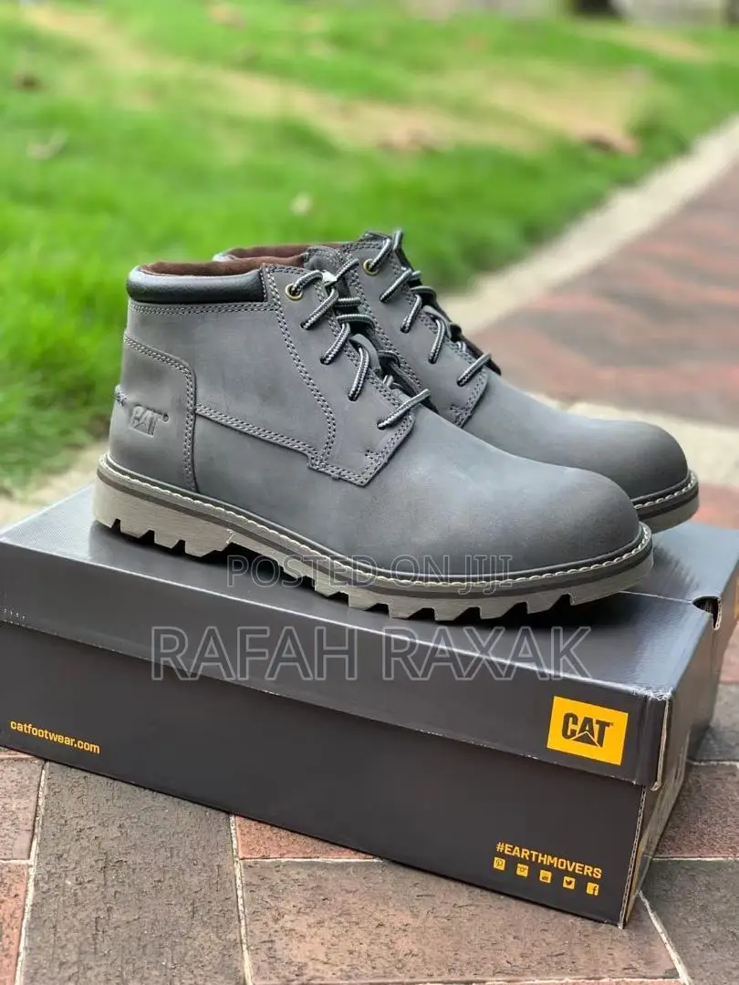 Original Grey Men’S CAT Hard Work Genuine Leather Boot