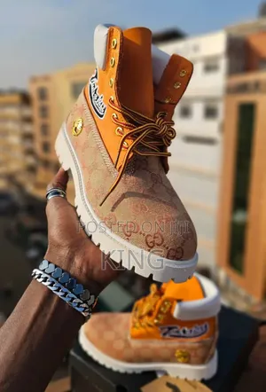 Guuci X Yellow White Timberland Boots
