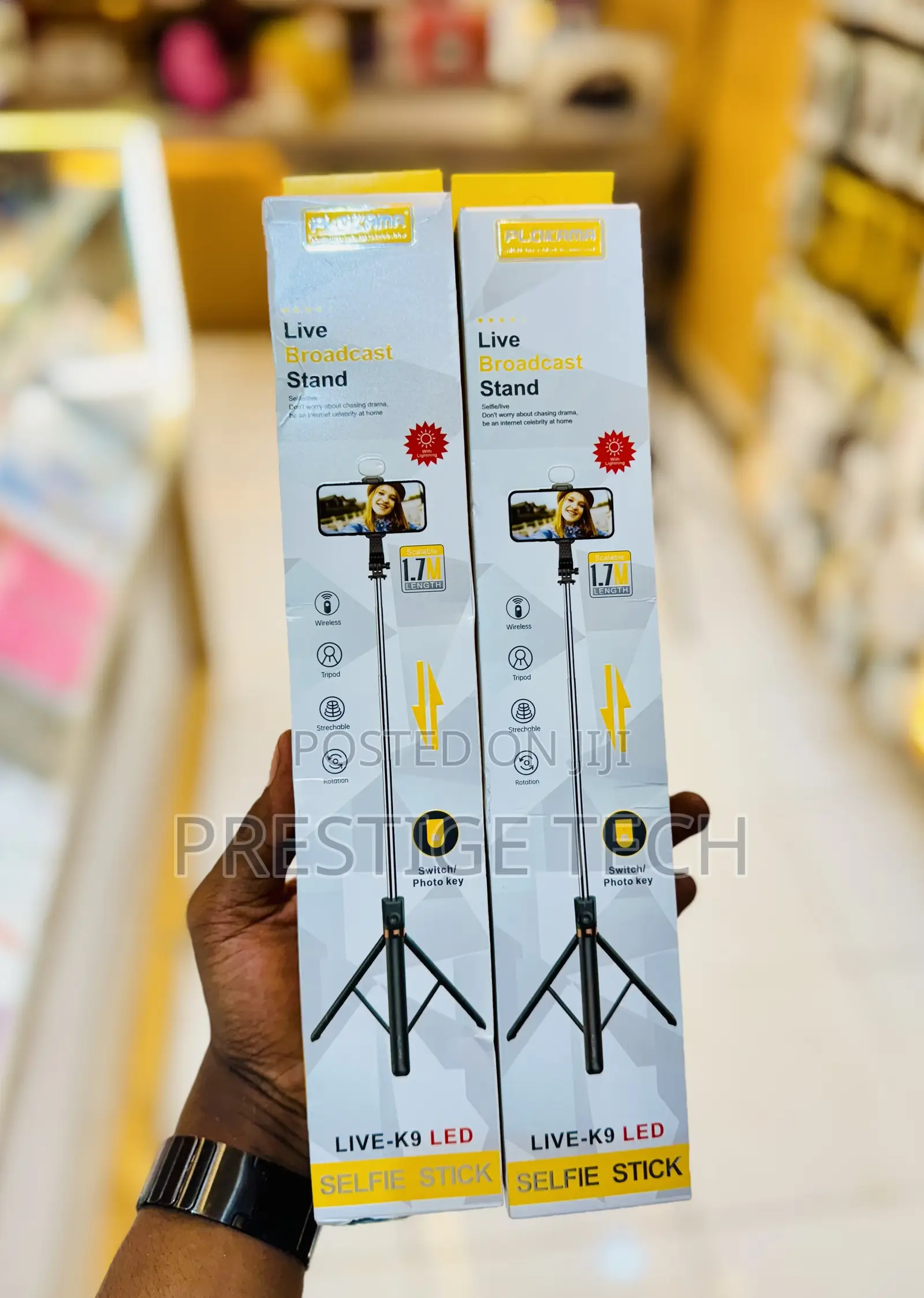 Plokama Live Broadcast Stand Light/ Led Selfie Stick 1.7m