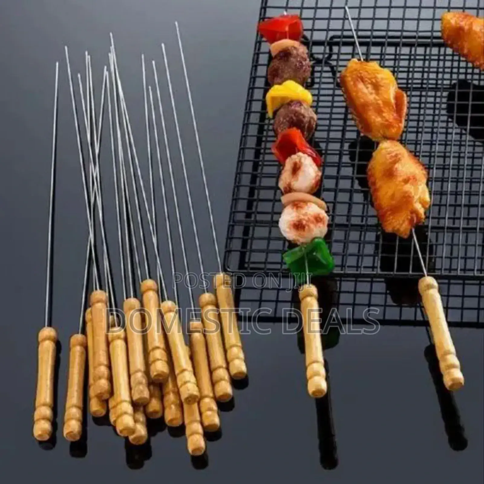 12pcs BBQ Skewers With Wooden Handle