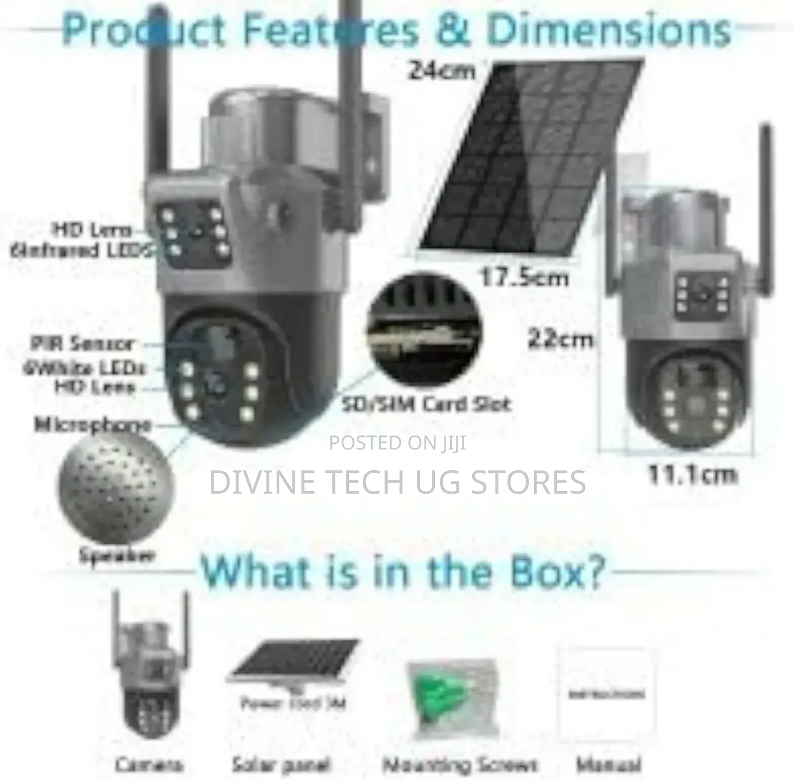 V380 Pro 4g Solar Security Camera Dual Lens PTZ Outdoor Sim