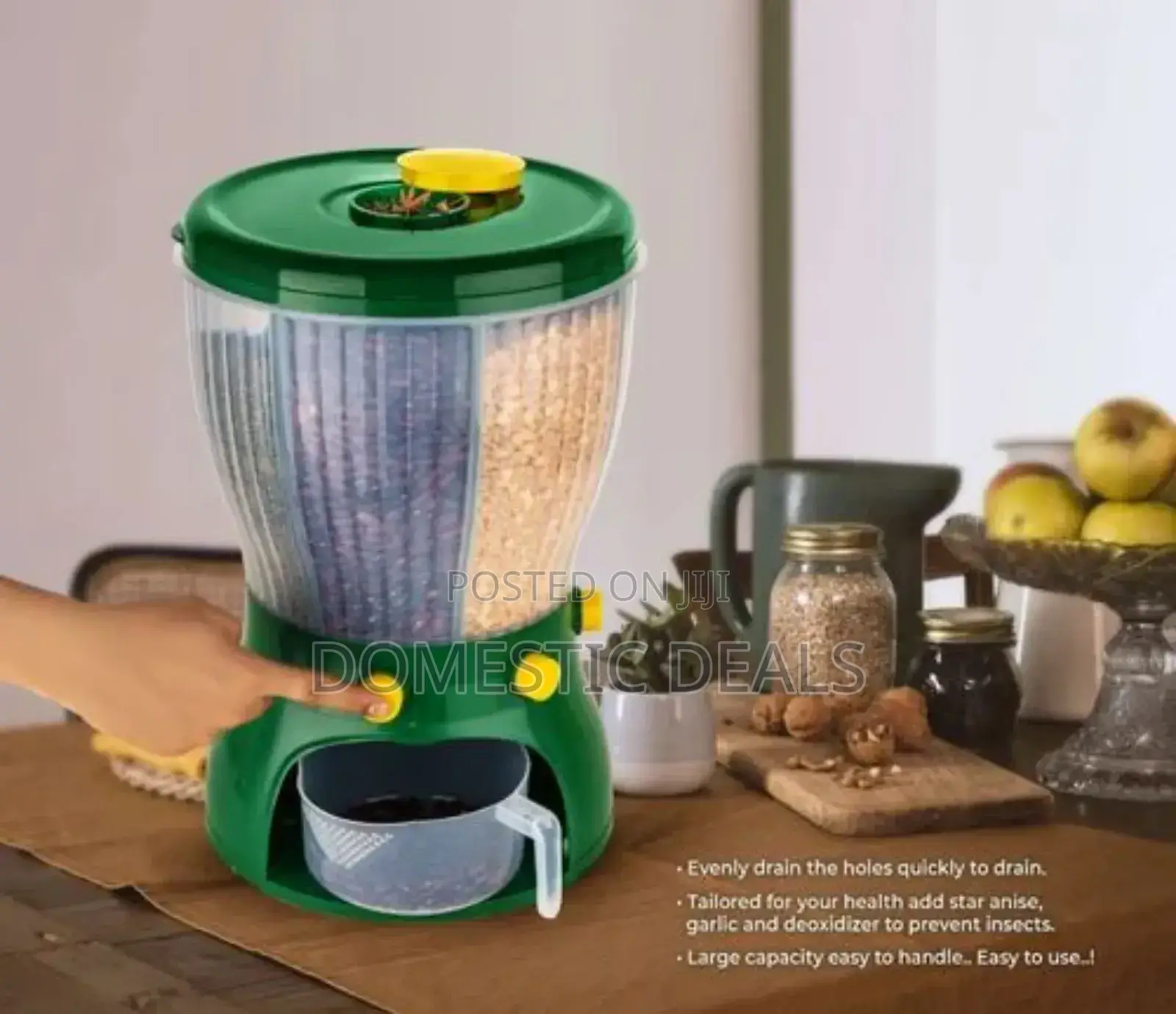 Multifunctional Rotating Cereal Food Storage Container