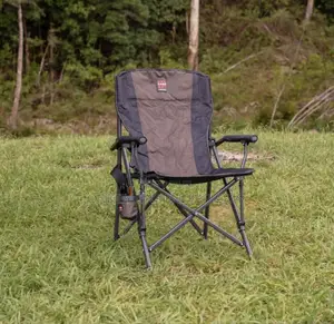 Folding Camp Chair - Brown Black