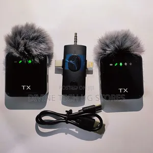 F11-2 Wireless 3 in 1 Collar Microphones for All Phones ,Cam