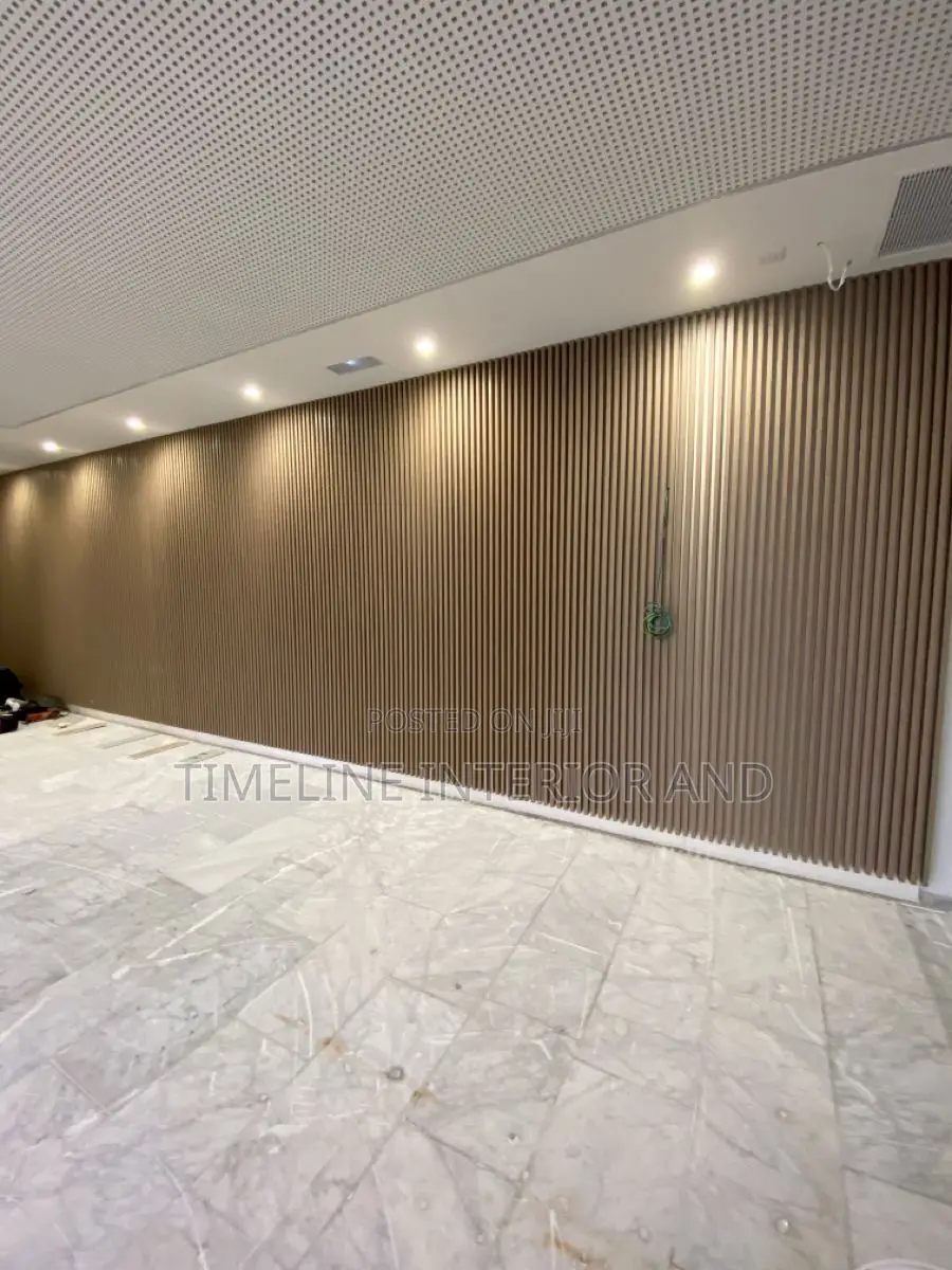 Modern Chic: PVC Fluted Panels and Marble Sheets TV Unit
