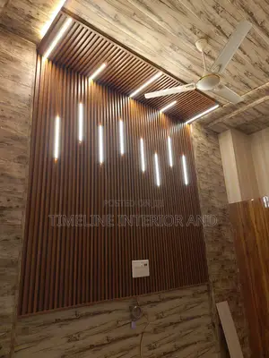 Modern Panels and Marble Sheet TV Unit