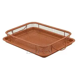 2-Pc Nonstick Oven Air Fryer Crisp Baking Pan/Tray Mesh