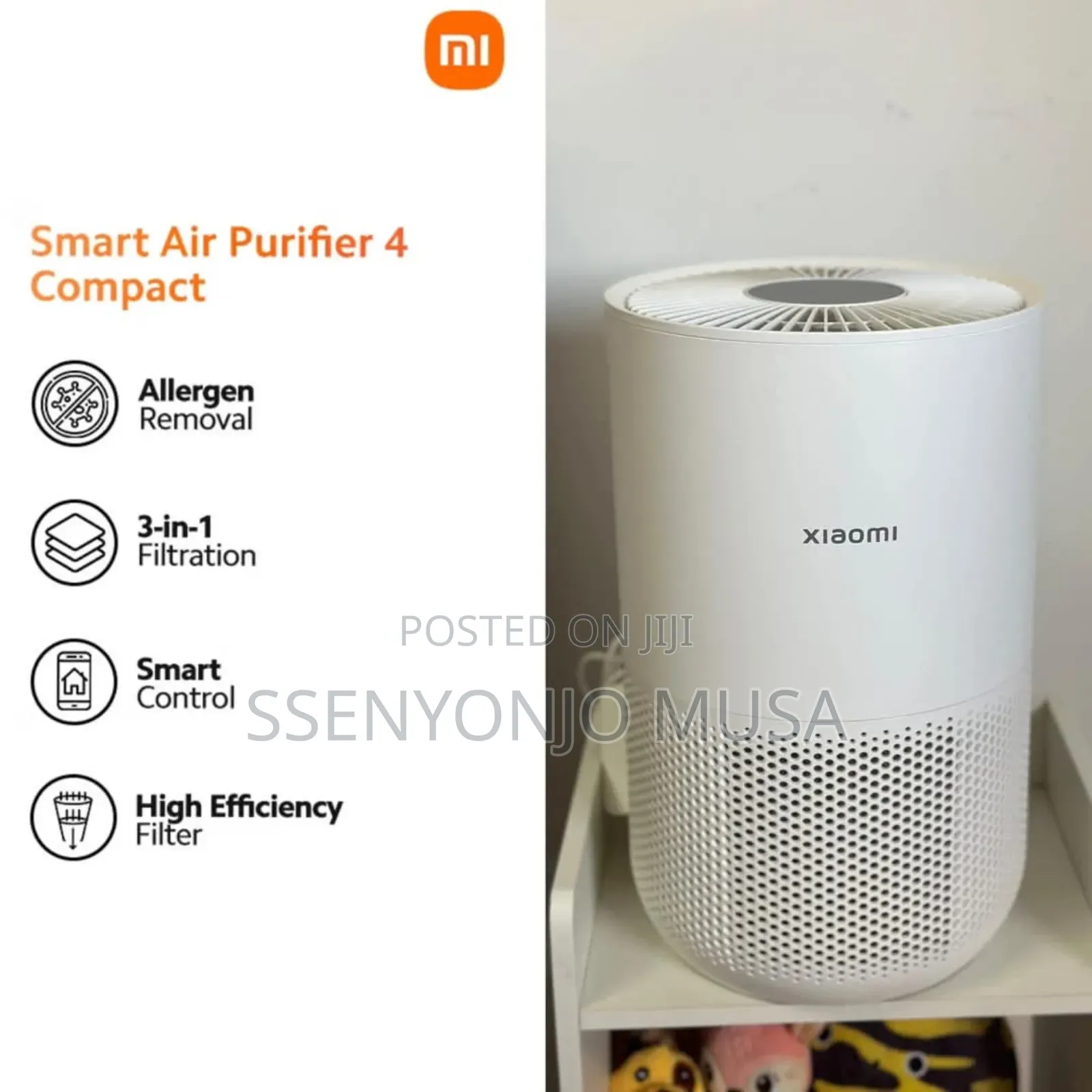 Xiaomi Mi Air Purifier 4 Compact, White, Eu Version