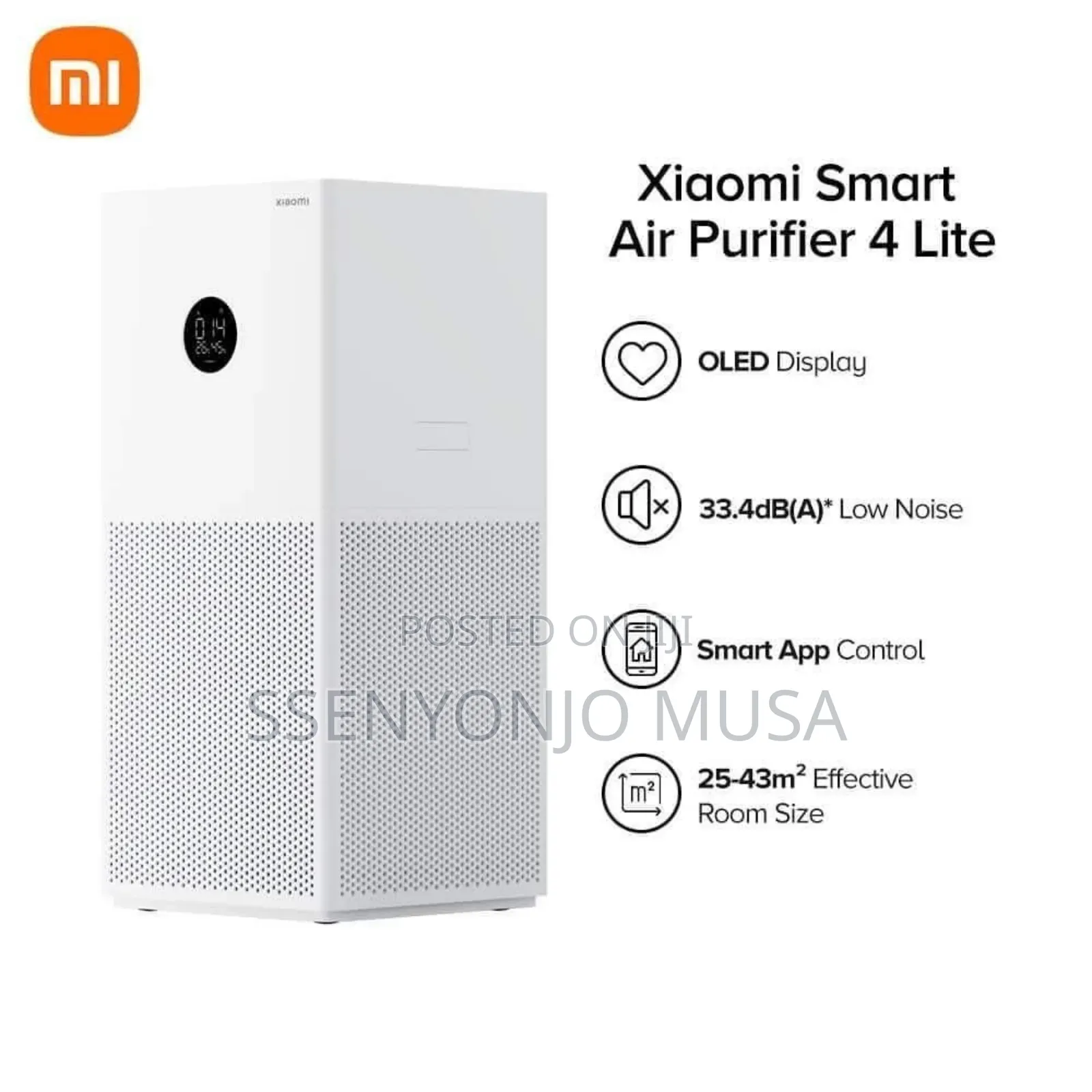 Xiaomi Smart Air Purifier 4 Lite, Voice Control, Oled Touch-