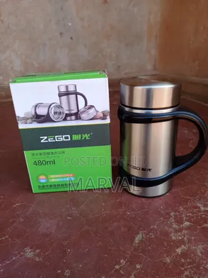 Zego Hot Cold Vacuum Cup, 480ml – Silver, Black