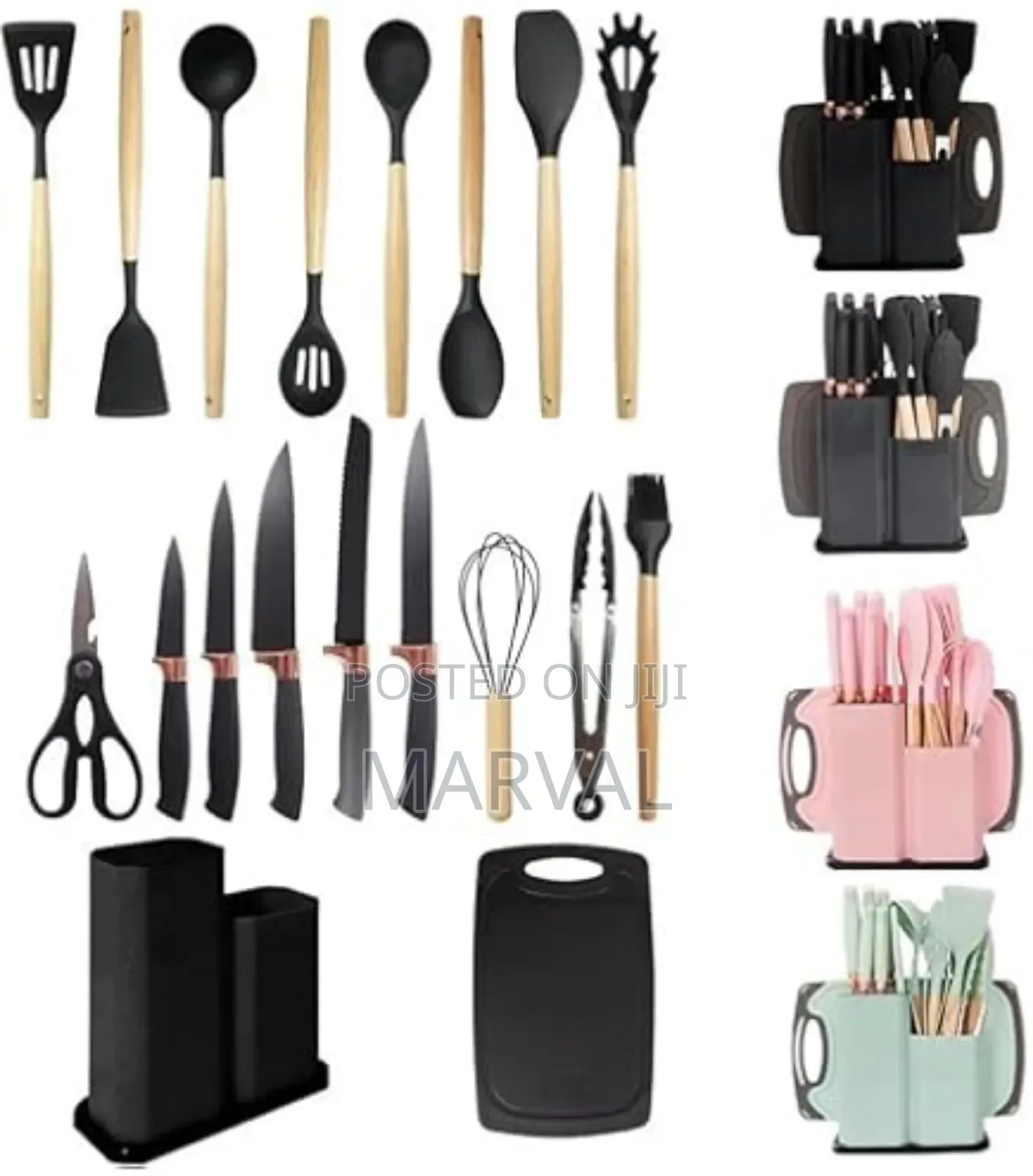Cooking Spatula, Chopping Board and Knives (19pc Set)