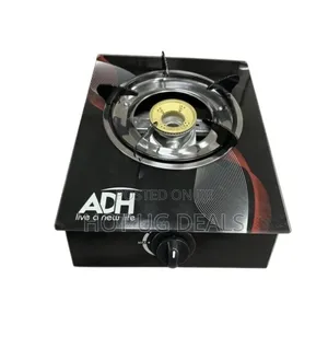 ADH Single Glass Cooking Gas Stove - Black