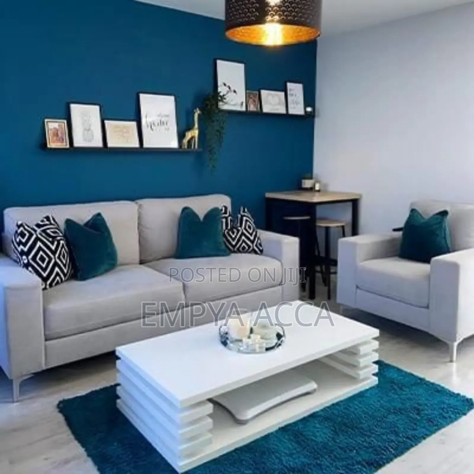 Classic Blue Sofa Set