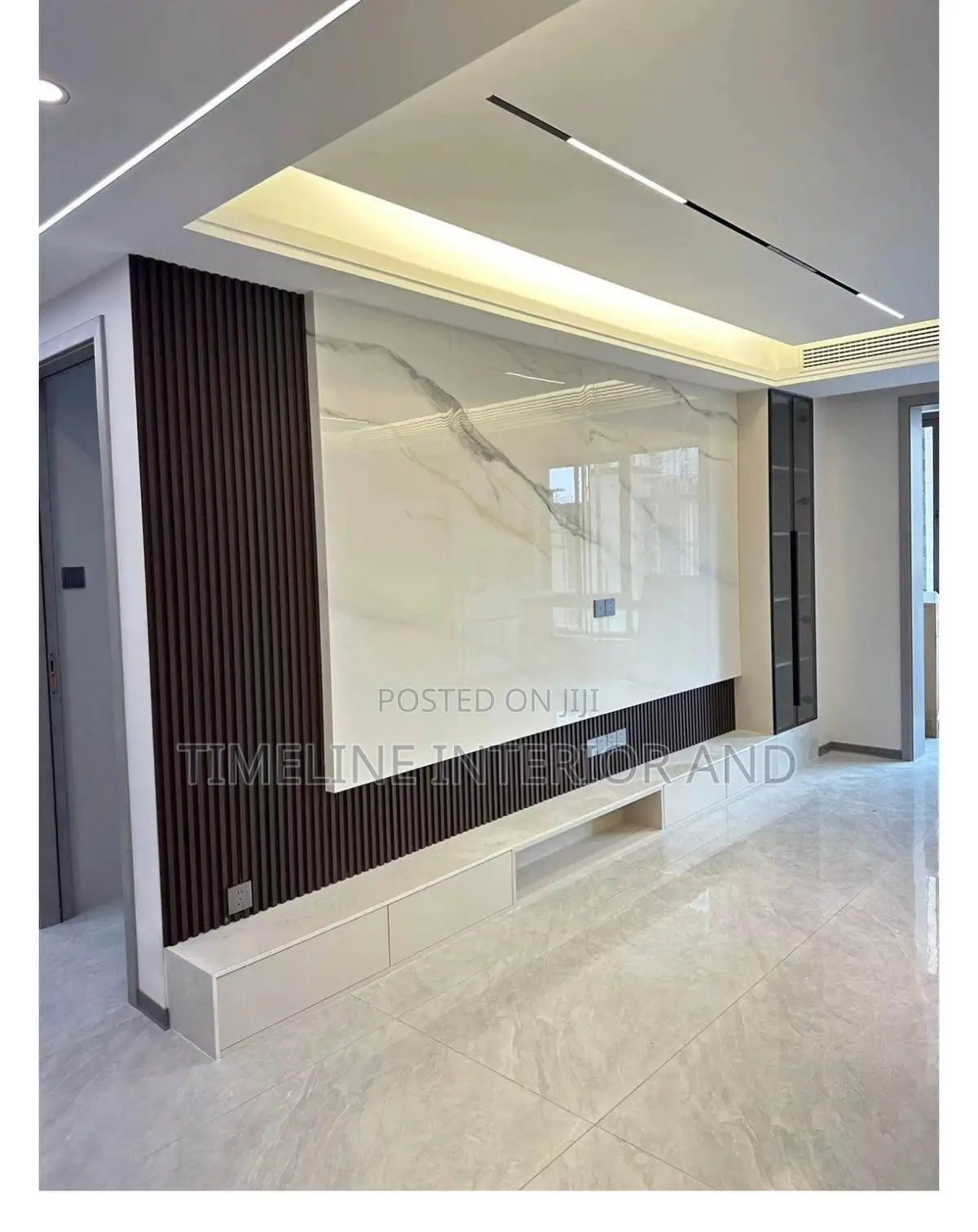 Luxe Panels and Marble Sheet TV Unit