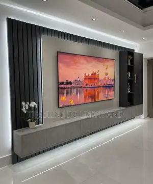Contemporary Panels and Marble Sheet TV Unit
