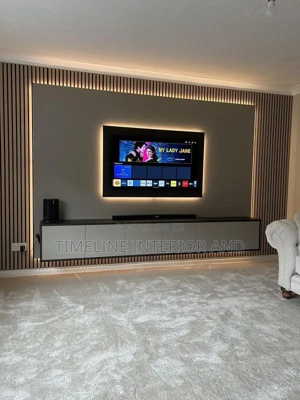 Elegant Panels and Marble Sheet TV Unit