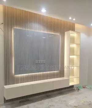 Bold Panels and Marble Sheet TV Unit