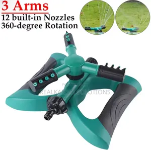 12 Nozzles 3 Arms 360° Lawn Garden Water Sprinkler