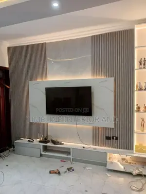 Fluid Panels and Marble Sheet TV Unit
