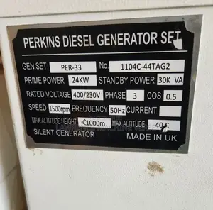 Silent Diesel Generator Perkins 30KVA