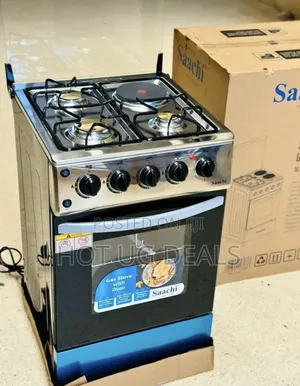 Saachi 3 Gas Burners and 1 Electric Hotplate With Gas Oven