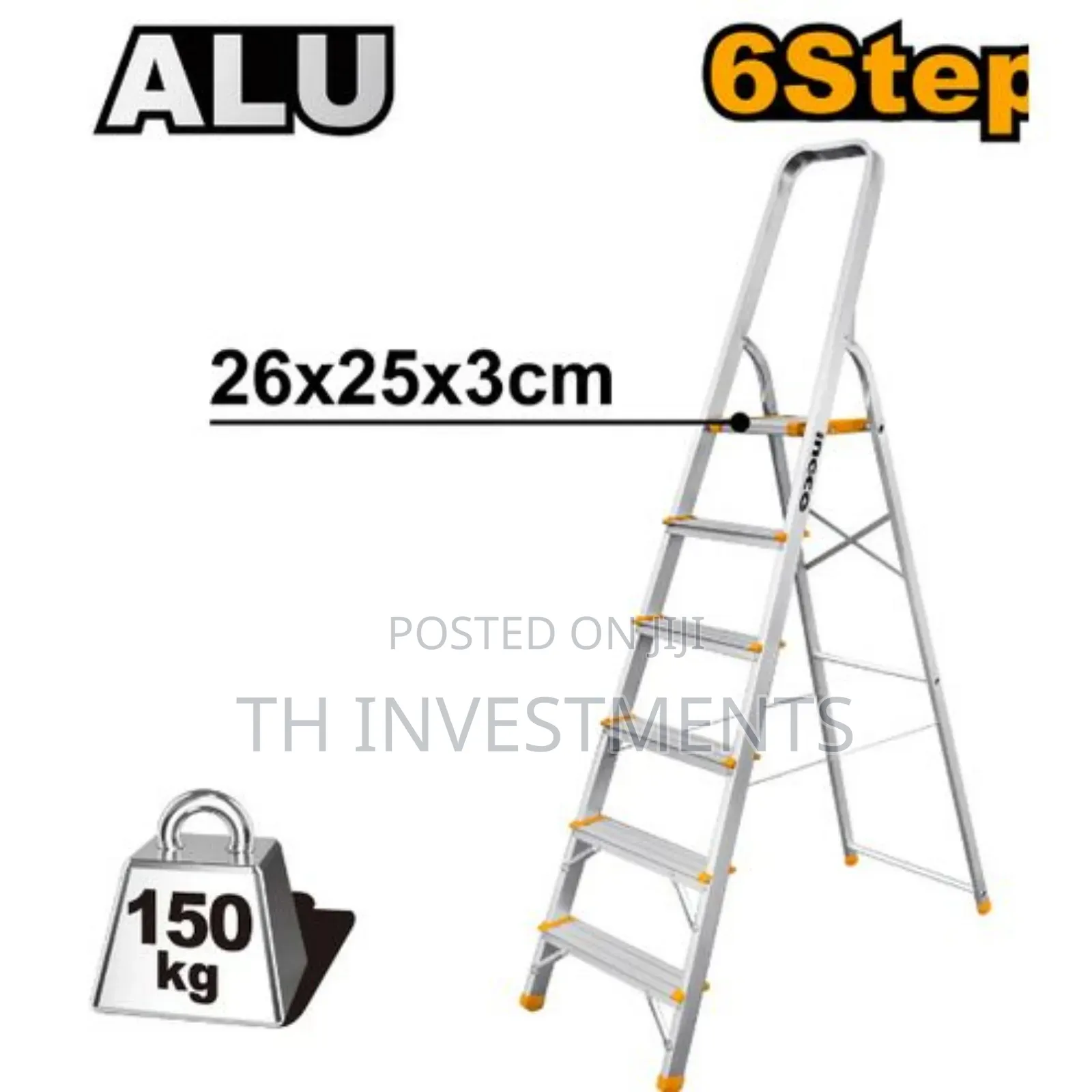 Ingco Hlad06061 - Household Ladder - Orange 