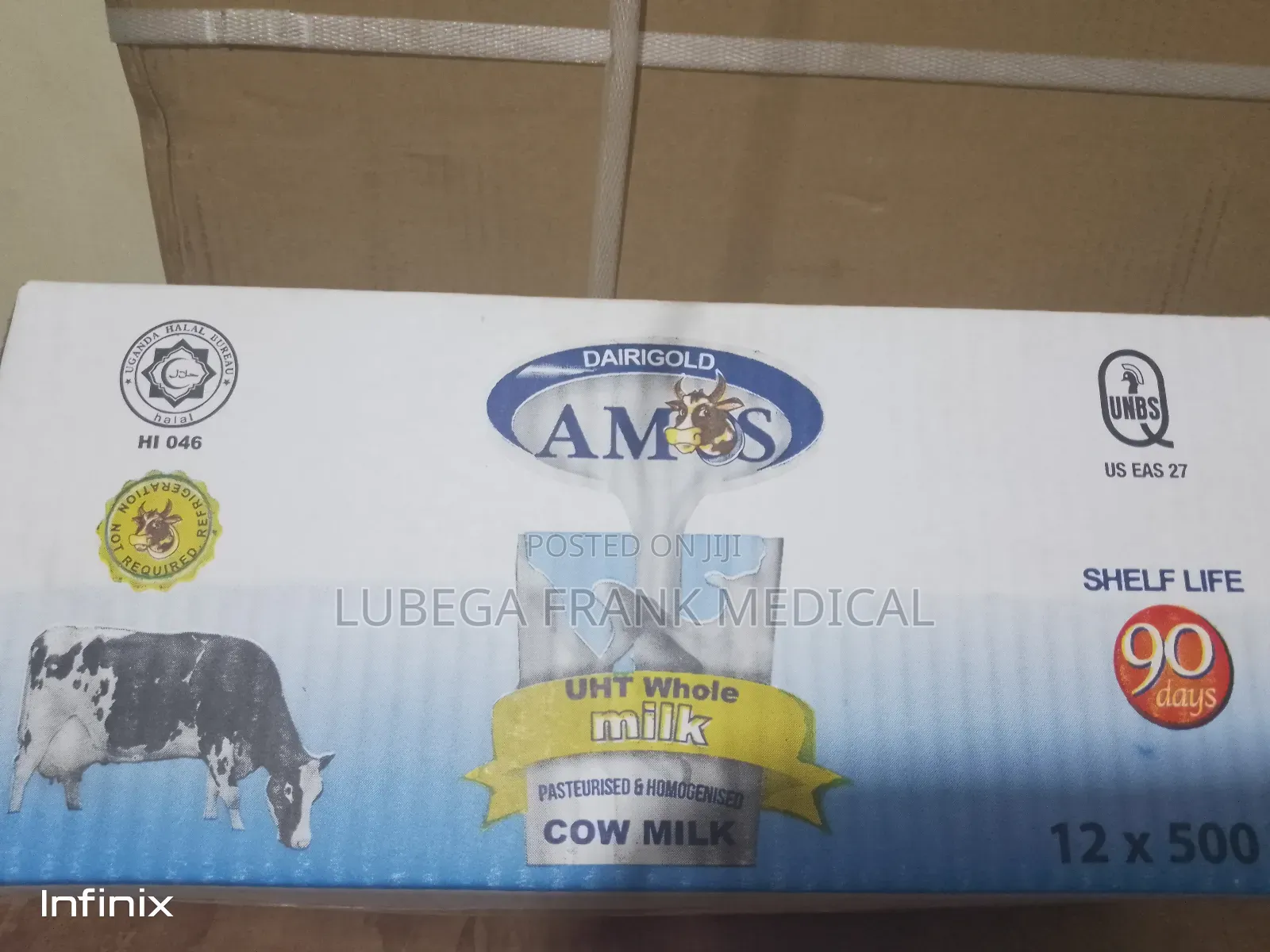 Uht Whole Long Life Milk a Full Box of 12packets