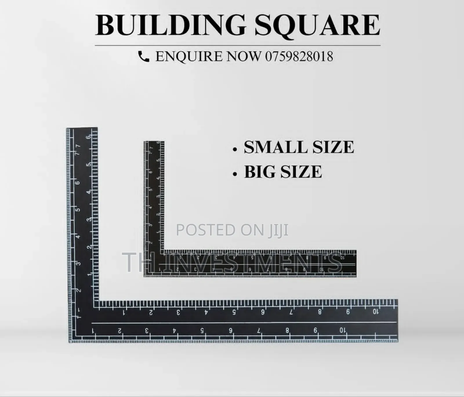 Square Ruler With Imperial Metric Graduations (1pk)