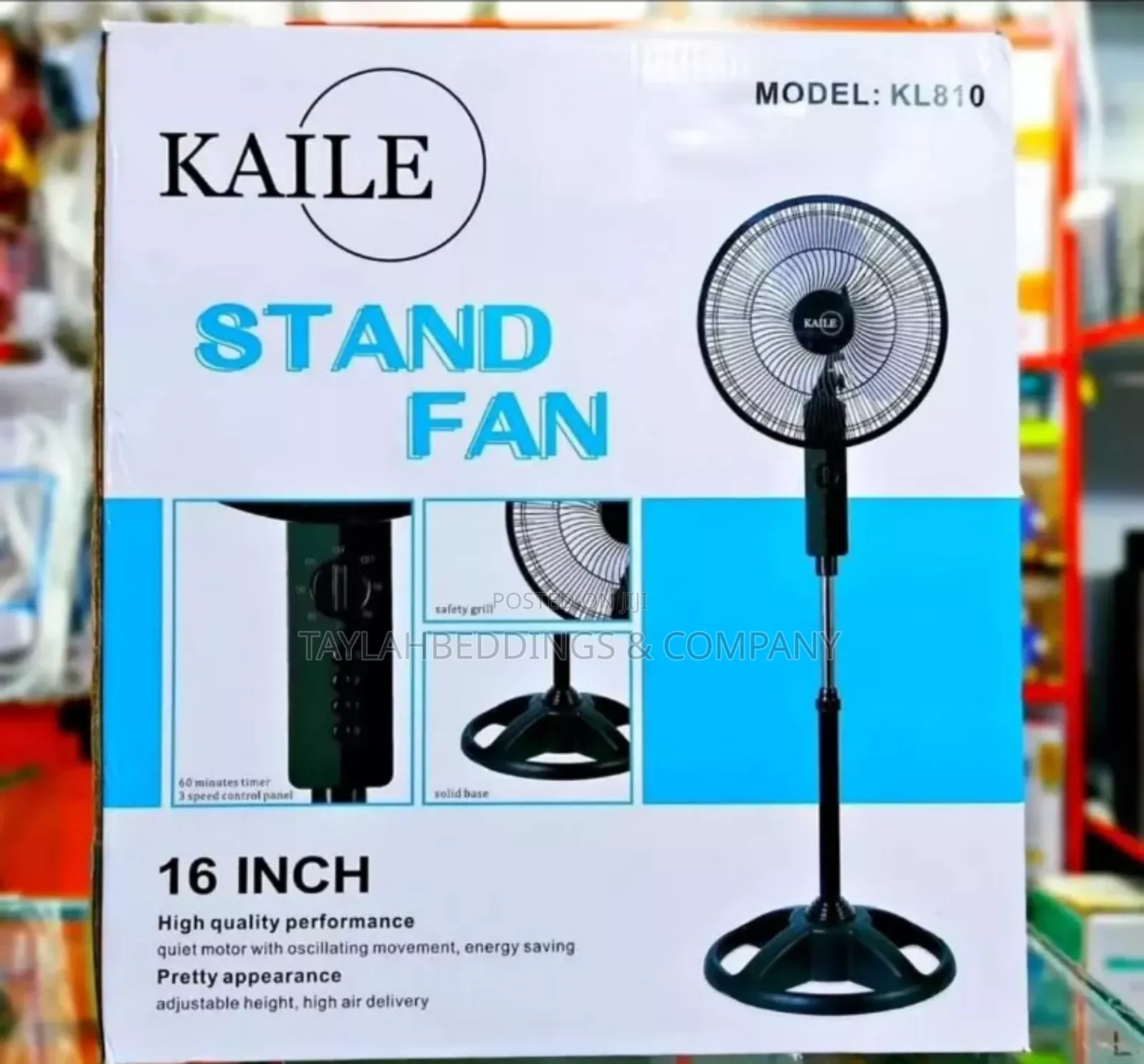 16" Standing Office Oscillating Adjustable Electric Fan